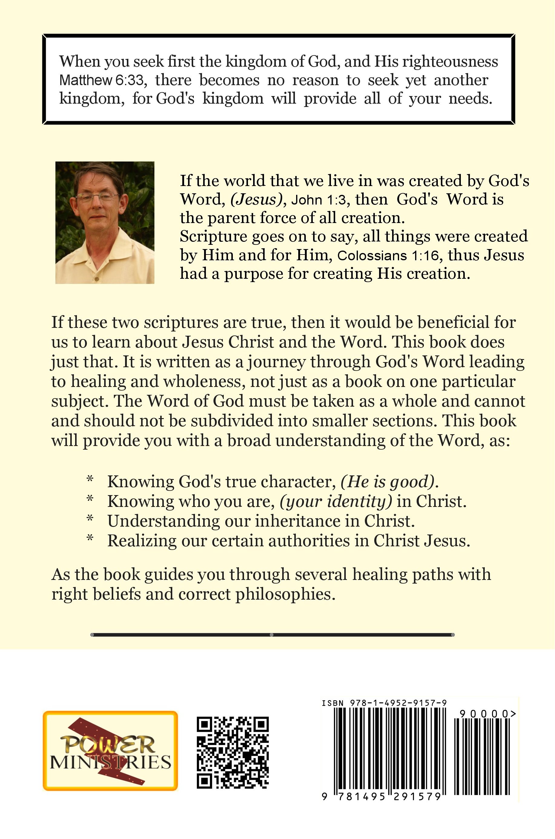 Journey to Health and Wholeness, back cover