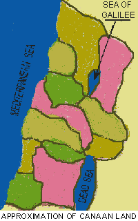 map of Canaan, the promise land